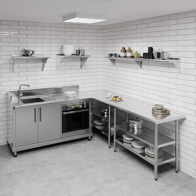 KPS 10 x 72 Stainless Steel Wall Shelf – NSF Certified Commercial Kitchen Storage Rack