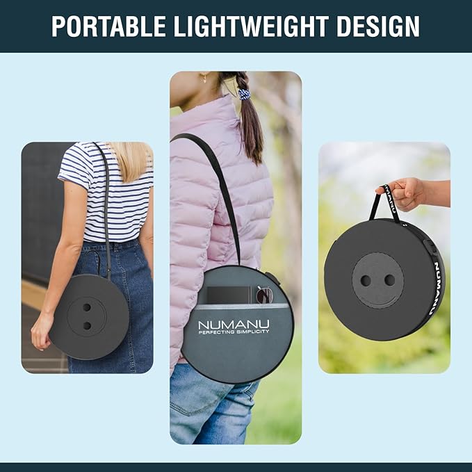 NUMANU 2026 Upgraded Collapsible Stool &amp 3IN1 Cushioned Carry Bag 2.5-18 Height Adjustable Max 620lbs Portable Retractable Telescoping Seat Foldable Camping Stool or Footrest for Adults (Roun