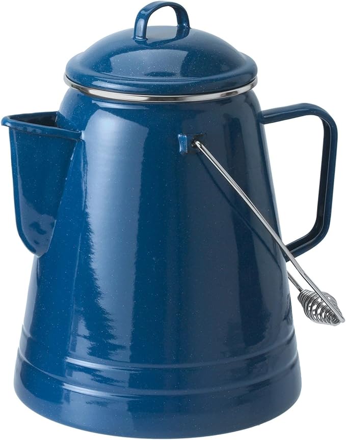 GSI Outdoors 15166 Pioneer Enamel Camping Coffee Pot - 36 Cups Blue