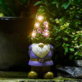 Nacome Solar Garden Outdoor Statues Gnome with Succulent and 7 LED Lights - Lawn Decor for Patio Balcony Yard Ornament - Chrismtas Gifts for Mom Grandma