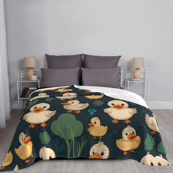 Cute Cartoon Bunny 50x40 Printed Soft Fleece Blanket for Sofa Bed and Camping - Cozy Blanket for Travel Picnics Nighttime Use