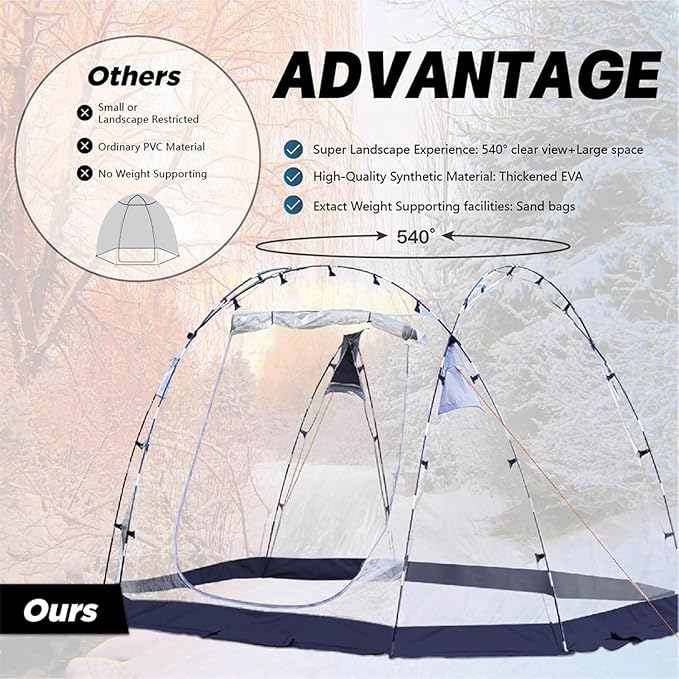 Bubble Tent Outdoor Clear Tents Bubble Dome House Igloo for Terrace Backyard 10x10 FT Transparent Tent for Camping