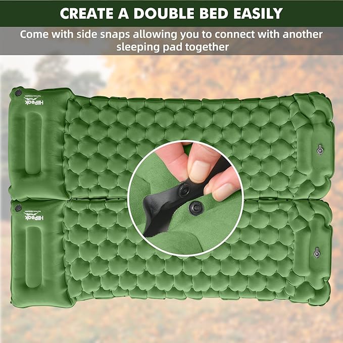 HiiPeak Camping Sleeping Pad Ultralight Camping Mat with Pillow Built-in Foot Pump Inflatable Sleeping Pads Compact for Camping Backpacking Hiking Traveling Tent