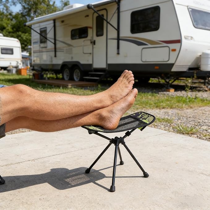 Foldable Foot Rest Ergonomic Comfort 45.5 * 39.5cm Leg Comfort Stool Travel Leg Support Multipurpose Usage or Travel Office Airplane Outdoor Beach Patio Couch