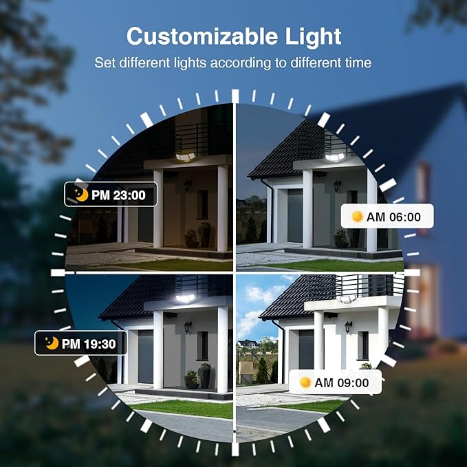 Onforu 100W Smart LED Security Flood Lights Outdoor 9000LM Brightness Adjustable WiFi Alexa Flood Light APP Control Tunable 2700K-6500K Exterior Floodlight with 3 Adjustable Heads for Yard Garage