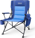 Oversized Folding Camping Chairs for Adults Heavy Duty Support 500lbs Big and Tall High Back Camping Chairs for Heavy People Padded Lawn Chairs Camp Chairs for PatioBeachCampLawnOutdoor