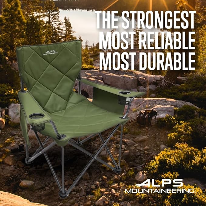 ALPS Mountaineering King Kong Camping Chairs for Adults with Mesh Cup Holders and Pockets Built Durable and Reliable with Compact Foldable Steel Frame
