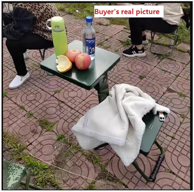 Folding Camping Chair Stool Portable Fishing Stool Multi-Functional 3 in 1 Folding Chair with Side Table for Outdoor Camping Hunting Hiking Beach Picnic