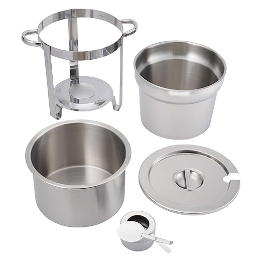 Winco 211 Stainless Steel Marmite Soup Chafer 11qt Round W/ Cover &amp Fram