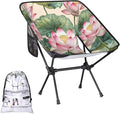 Honeybaby Folding Camping Chair Pond Flowers Camping Chairs Lightweight Portable Chair Outdoor Foldable Chairs for Camping Travel Picnic Beach Hiking