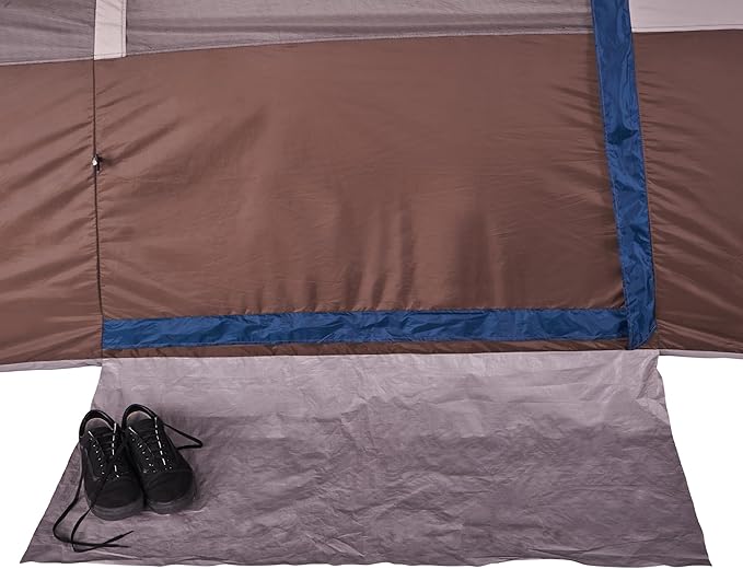 Wenzel Klondike 8 Person Water Resistant Tent with Convertible Screen Room for Family Camping