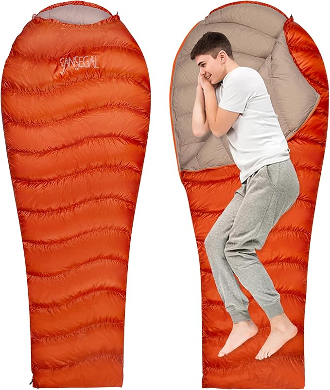 Down Sleeping Bag Ultralight Mummy Backpacking Sleeping Bags for Adults Camping Hiking Outdoor with 600 Fill Power Duck Down