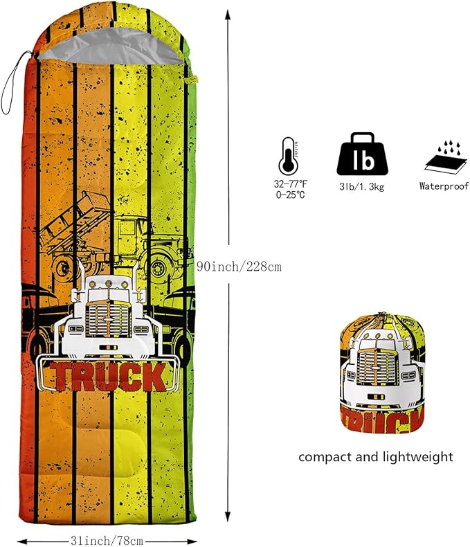 Kids Sleeping Bag for Boys GirlsBasketball Print-Lightweight Warm Portable Outdoor Indoor-Waterproof Cold Weather Resistant Sleeping Bag for Camping Hiking