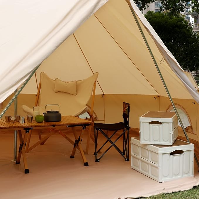 Luxury Cotton Bell Tent Yurt Canvas Tent with Stove Jack 4/6/8 Person Family 4 Season Camping