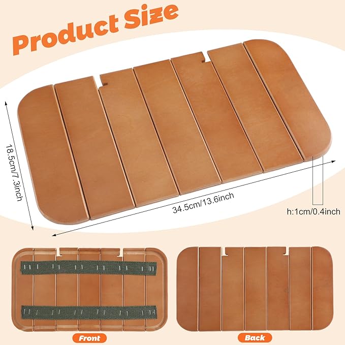Wooden Table Compatible with Lunch Box 10qt Portable Outdoor Camping Picnicking Cafe Kit Accessories Mini Folding Meal Tables (7.3 x 13.6 x 0.4 Inch) Not Included Lunchbox