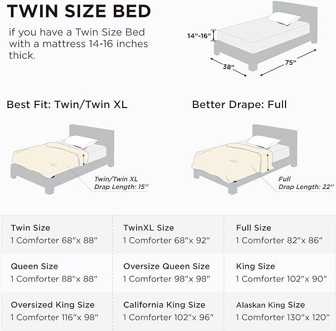 Bedsure Comforter Duvet Insert - Quilted Comforters Twin Size All Season Duvet GentleSoft Down Alternative Bedding with 8 Tabs Gifts for Women/Men Beige Twin 88 x 68 Inches