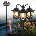 3-Head Solar Lamp Post Light 73 Solar Lights Outdoor Waterproof 60Lm 3000K Pathway Lights for Garden Lawn Yard