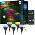 Govee Outdoor Ground Lights 2 50ft Patio Decorations 15 Pack RGBIC Pathway Lights with 100LM Warm White IP67 Waterproof 63 Scene Modes Works with Alexa Google Assistant