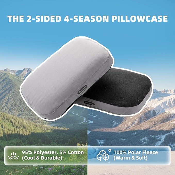BISINNA Camping Memory Foam Pillow Ultralight Travel Pillow Backpacking Pillow with Removable Cover Ergonomic Neck Lumbar Support for Outdoor Camp Sport Hiking Backpacking Sleep (Gray)