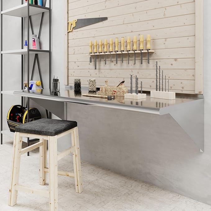 AmGood 24 X 60 Stainless Steel Wall Shelf | Metal Shelving | Garage Laundry Storage Utility Room | Restaurant Commercial Kitchen | NSF