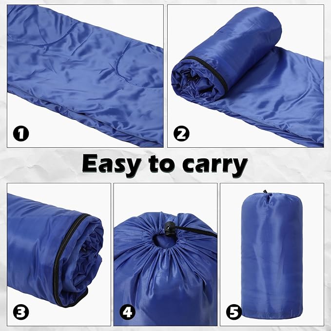 Junkin 12/36 Pcs Camping Sleeping Bag Bulk for Adults Homeless 4 Season Cold Warm Weather Sleeping Bags Waterproof Lightweight with Compression Sack for Hiking Travel Outdoor