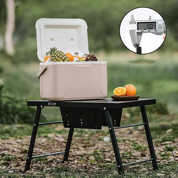 Outdoor Folding Camping Table Ultralight Aluminum Camp Table with Carry Bag Outdoor Barbecue Cook for Car Camping Picnic RV Trip Patio Backyard