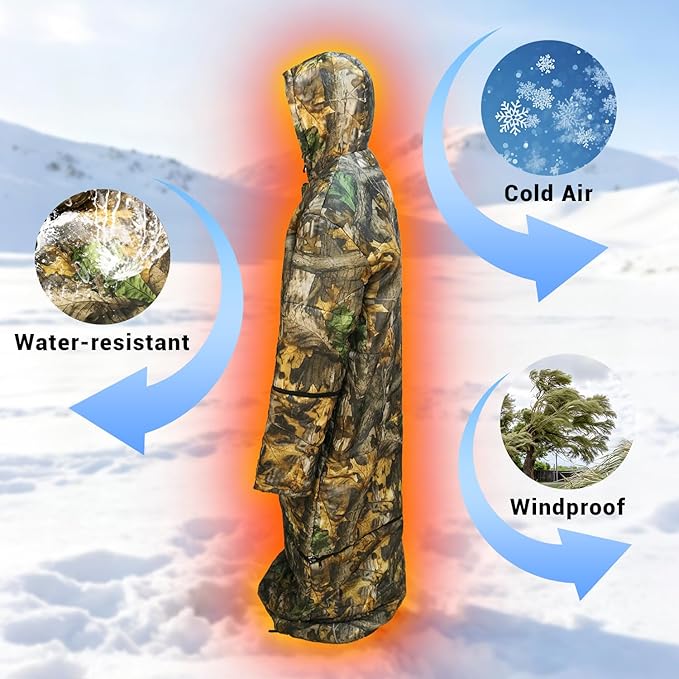 Wearable Sleeping Bag Adult Outdoor &amp Indoor Sleeping Bags Applicable Temperature 25℉-50℉ Designed for Camping Hiking Backpacking and Other Outdoor Adventures