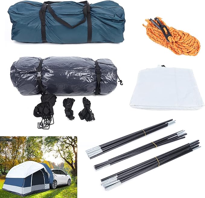 Car-Mounted Tent8.2x8.2x6.56ft Vehicle Camping Tent w/Mat &amp Storage Bag201D Oxford Fabric Waterproof Vehicle-Mounted Tents for SUV Off-Road Camping Travel