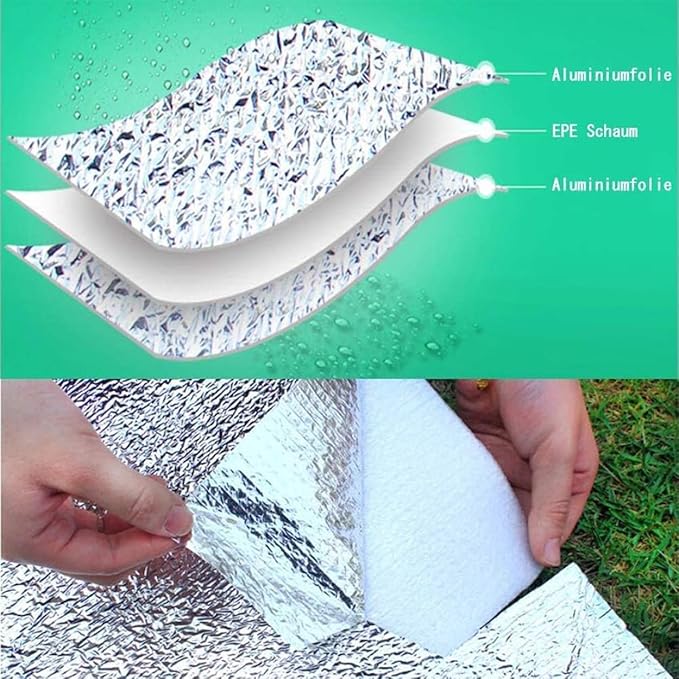 Camping Foam Aluminum foil mat Heat-Insulating Moisture-Proof and Heat-Reflective can be Used as a Sleeping mat