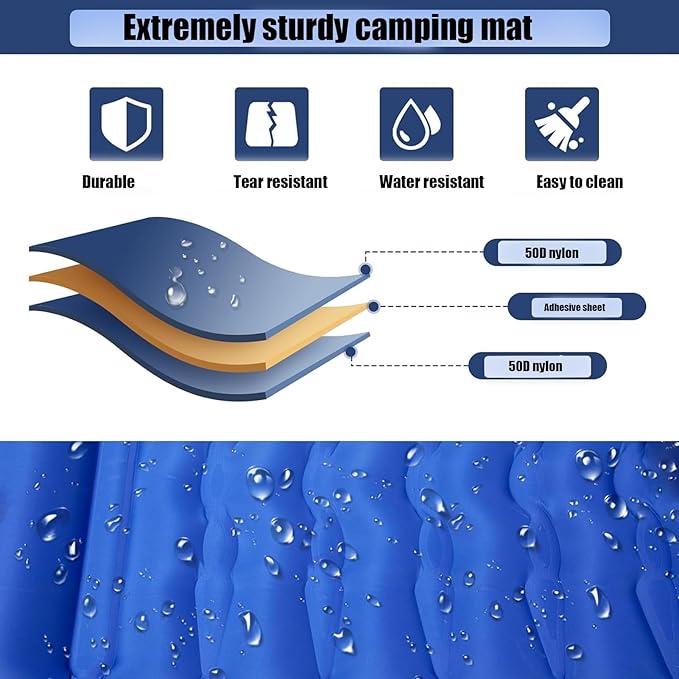 Camping Mattress | Self Inflating Waterproof Portable Outdoor GearSelf Inflating Sleeping Padfor Backpacking Tent Hiking Traveling Beach
