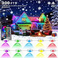 Permanent Outdoor Lights 300FT—Smart RGB Eave Lighting with App &amp Remote Control IP67 Waterproof for House Exterior Garden Holiday and Party Decor