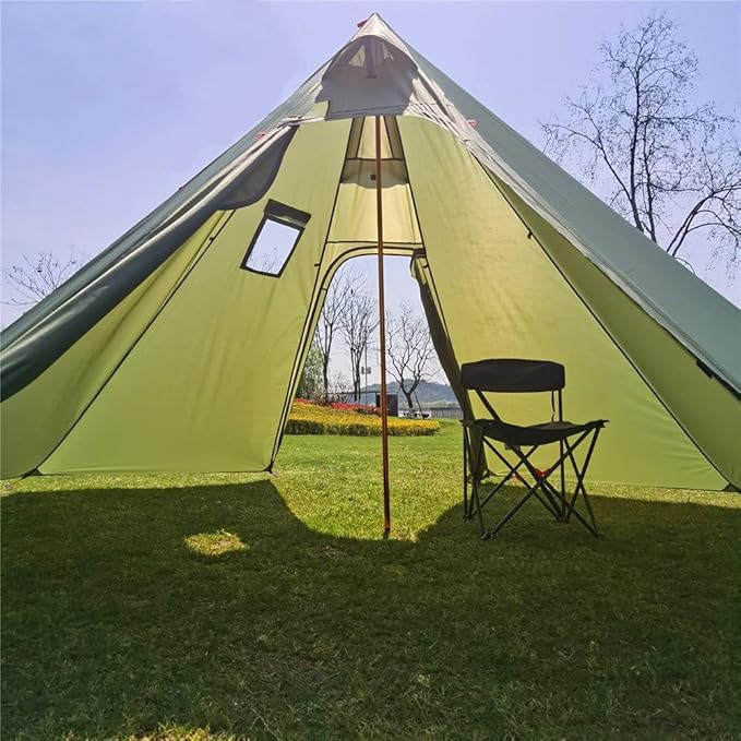 Tipi Hot Tent with Fire Retardant Stove Jack for Flue Pipes 2~3 Person Lightweight Teepee Tents for Family Team Outdoor Backpacking Camping Hiking
