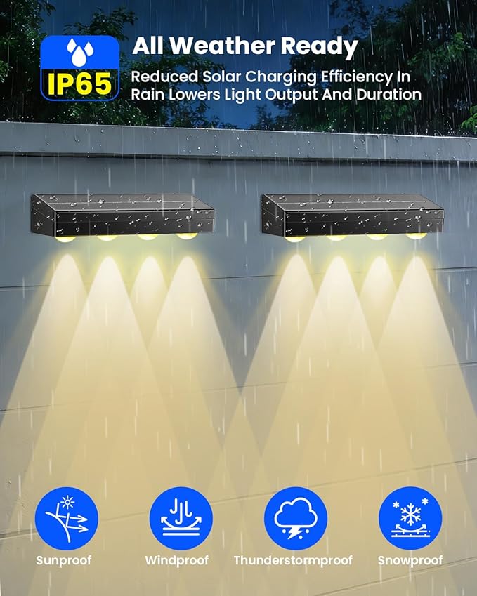 Solar Fence Lights Outdoor Waterproof: CIYOYO 12 Pack IP65 Waterproof Fence Solar Lights 3000/5000K/RGB 3 Mode Solar Powered Wall Lighting Decor for Backyard Railing Step Patio Housewarming Gifts
