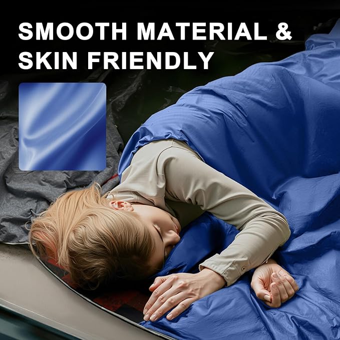 Ultralight Warm Weather Sleeping Bag - Portable Waterproof Compact Lightweight Comfort with Compression Sack - Great for Outdoor Camping Backpacking &amp Hiking