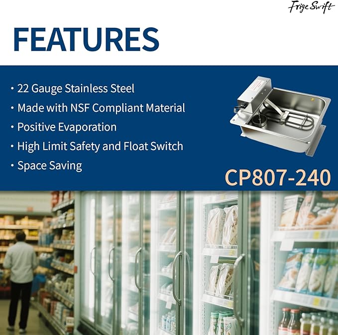 CP807-240 Condensate Drain Pan Commercial Refrigeration Condensate Evaporator Pan 240V 1000W