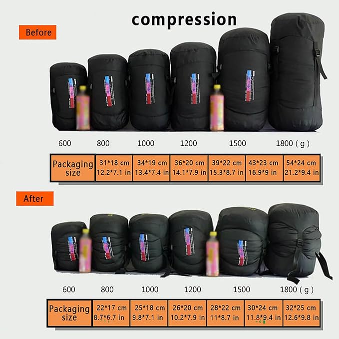 0 Degree Sleeping Bag 90% White Duck Down 5℉-50℉ Warm Sleeping Bag Includes Travel Pillow Camping Hiking Backpacking Sleeping Bags
