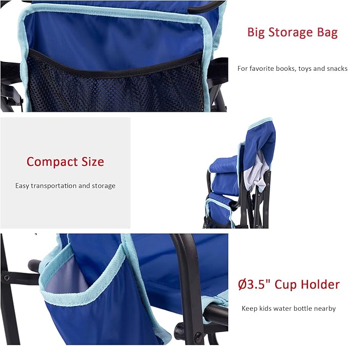 SUNNYFEEL Small Camping Chair Portable Folding Aluminum Directors Chairs Lightweigh with Cup Hold Pocket for BeachTripPicnicOutdoor Sports Events Foldable Camp Lawn Chair with Backpack Straps
