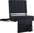 SPORT BEATS Stadium Seats with Back Support Bleacher Chairs with Back and Cushion Thick Padded Bleacher Seats Includes Shoulder Strap Black 1pc Large - 18.5 W x 14 D x 18.5 H