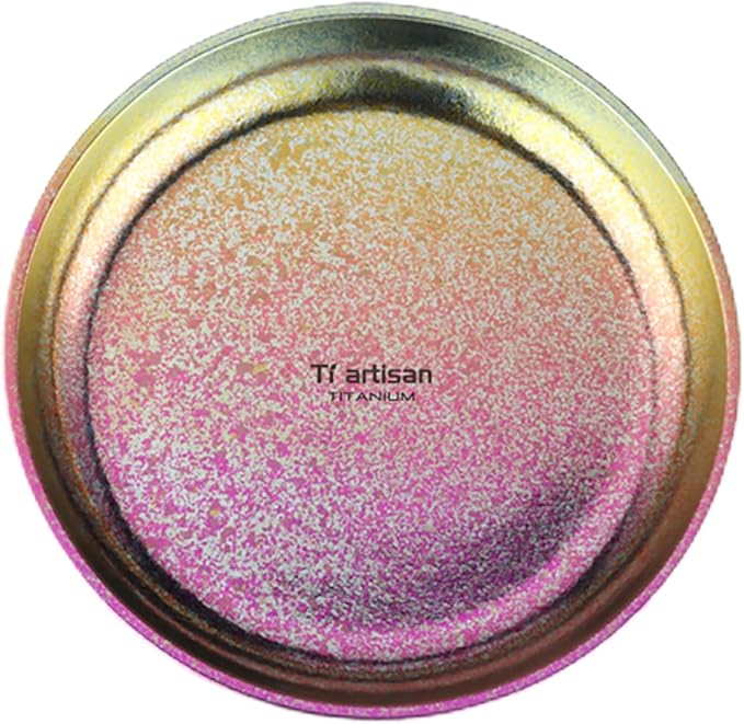 Titanium Camping Plate Titanium Pan Dish Plate Lightweight Round Dinnerware Tableware Cooking Utensils Pasta Plates Bowl 27fl oz(TA8220IA)