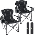 SUNNYFEEL Oversized Camping Chair 2 Pack for Big &amp Tall Adults Heavy Duty Folding Camp Chair Supports 500 lbs High Back Lawn Chair with Cup Holder Portable Outdoor Chair for Camping Fishing &am
