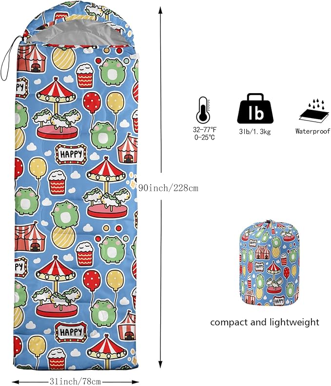 Print sleeping bagsleeping bagsOutdoor Camping Sleeping BagSuitable For Children Boys And Girls PortableWaterproofCompact And LightweightGreat For Outdoor CampingBackpacking And Hiking