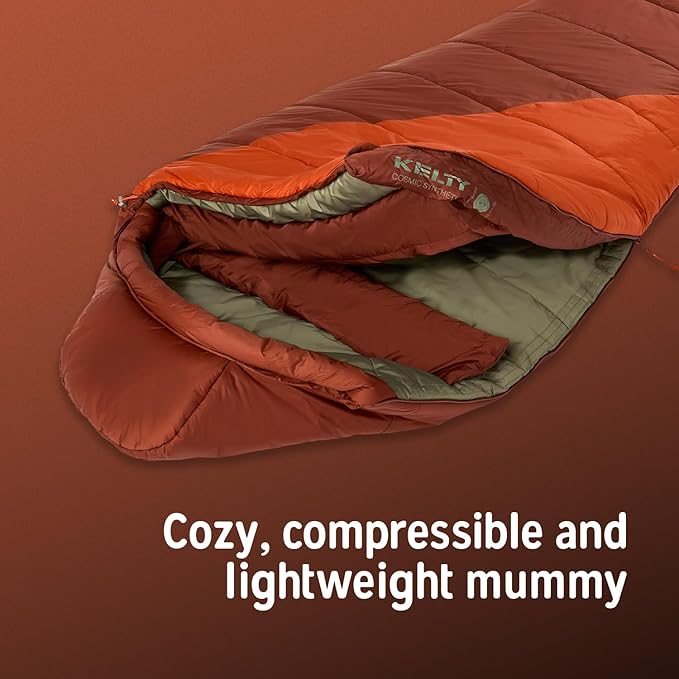 Kelty Cosmic Synthetic Fill 0 Degree Backpacking Sleeping Bag Regular – Compression Straps Stuff Sack Included