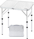 Folding Camping Table 2ft Portable Pinic Table Adjustable Height Small Card Table Aluminum Foldable Lightweight with Carry Handle for Outdoor Indoor Hiking Camp BBQ Beach