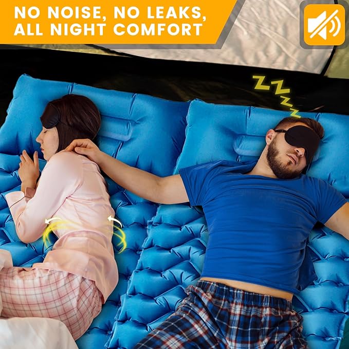 Sleeping Pad Compact Sleeping Pad for Camping with Pillow Built-in Foot Pump Inflatable Sleeping Mat for Travel Backpacking Hiking Sleeping Bag Tent Outdoor Adventure Camp Gear