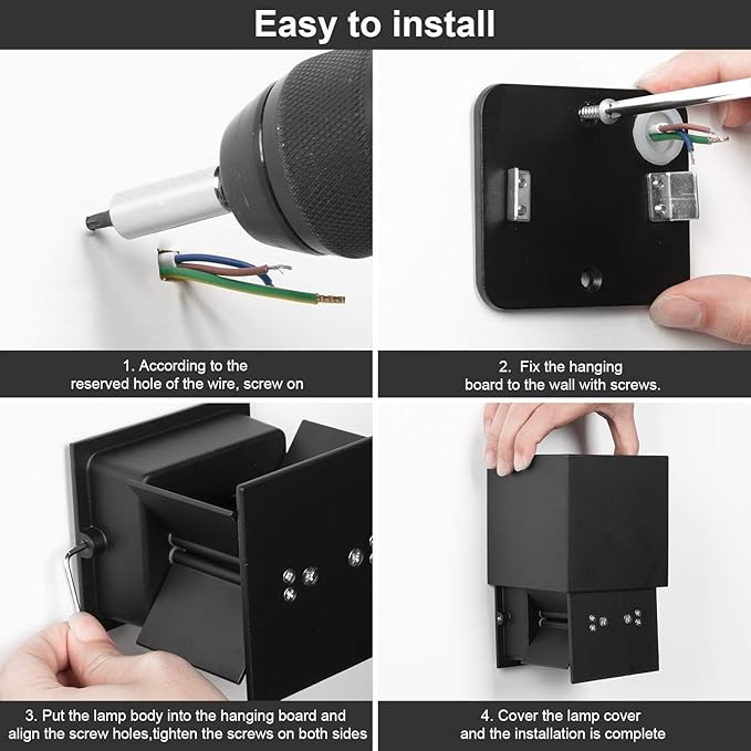ledmo LED Wall Porch Light Up and Down Outdoor Modern Lights 20W Adjustable Wall Sconce IP65 Aluminum Black Square Wall Pack Lighting 6500K Waterproof Exterior for Yard House Patio Stair 2 Pack