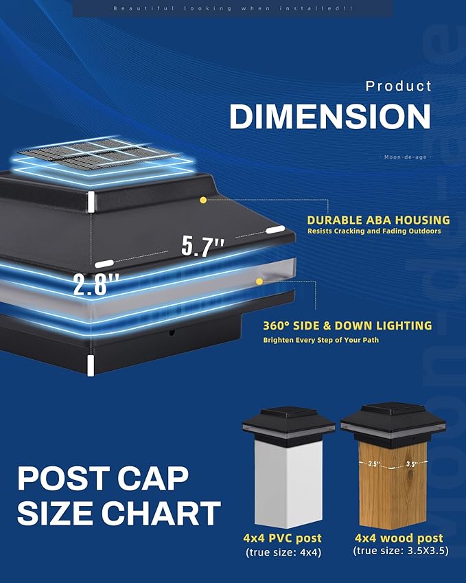 Color Changing Post Lights for Fence and Deck RGB &amp Warm White Solar Post Lights Waterproof Outdoor Posts Cap for 4x4 Wooden/PVC Posts (12 Pack)