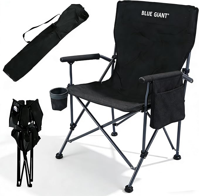 Reclining Folding Fishing ChairLightweight Beach Chair with Breathable Cushion Portable Outdoor Chair for Fishing Camping Beach &amp Travel (Black)