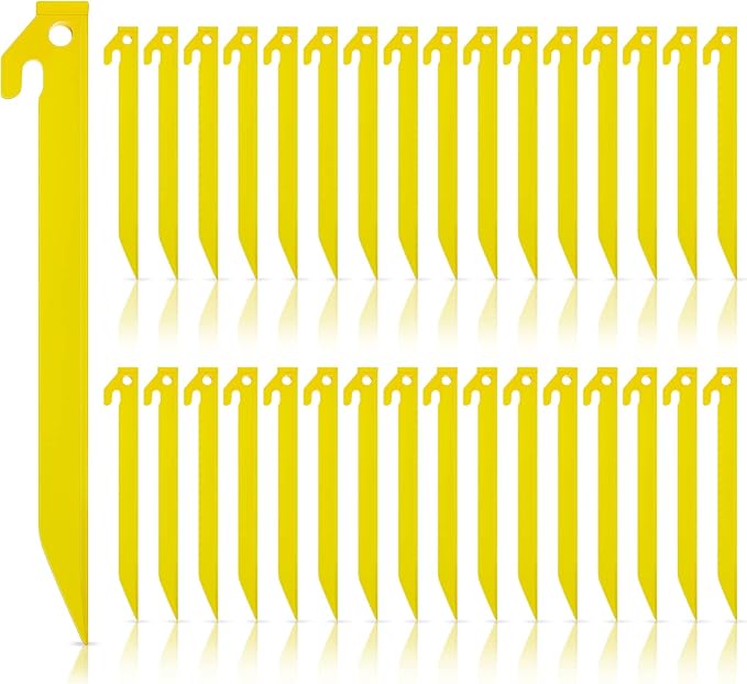 Deekin Plastic Tent Stakes 9 Inch Heavy Duty Tent Pegs Spike Hook Stakes for Summer Beach Garden Decorations Camping Outdoor Lawn Tarp