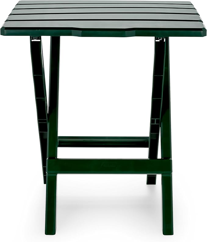Camco 51691 Green Large Adirondack Portable Outdoor Folding Side Table Perfect for The Beach Camping Picnics Cookouts and More Weatherproof and Rust Resistant