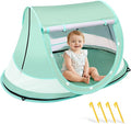 Baby Beach Tent Pop Up Beach Tent Sun Shade for Beach UPF 50+ UV Protection Sun Shelters for Infants with Carry Bag for Outdoor Travel Camping(Green)
